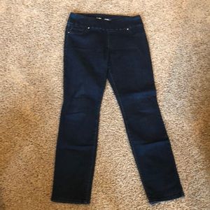 Long/Tall Elastic Waist Slim Straight Jeans